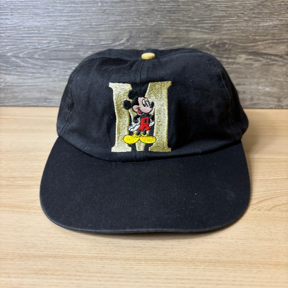 VINTAGE Disney Hat Cap Fitted One Size Stretch Back Mickey Mouse 90s